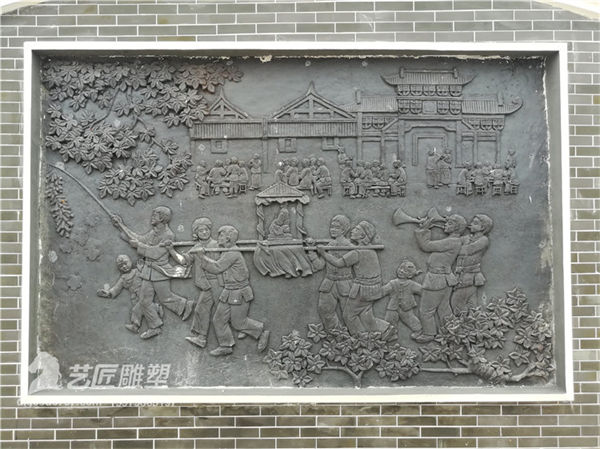客家文化浮雕 玻璃钢浮雕