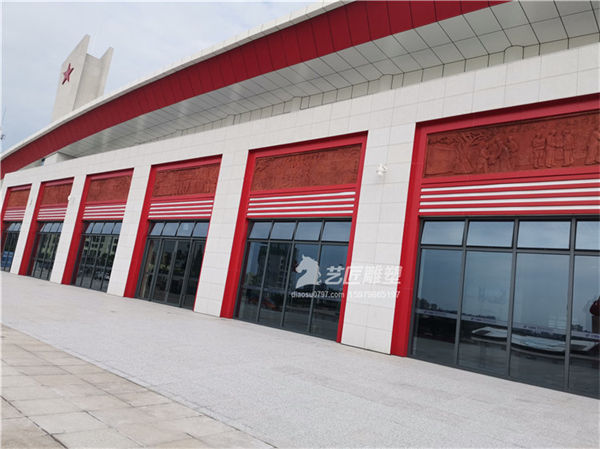 江西瑞金红色浮雕 红砂岩装饰浮雕