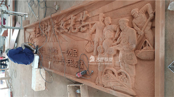 苏区精神浮雕 江西红军雕塑