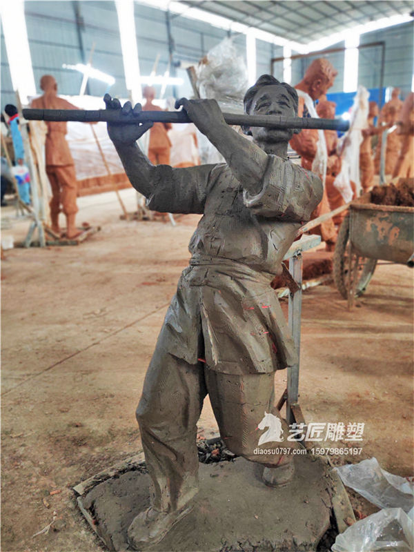 江西客家采茶戏人物玻璃钢雕塑