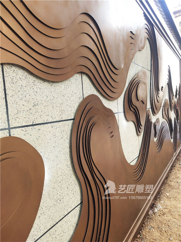 铁艺山新形背景墙 江西铁艺背景墙