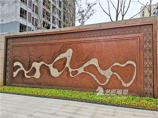 铁艺山新形背景墙 铁艺造型