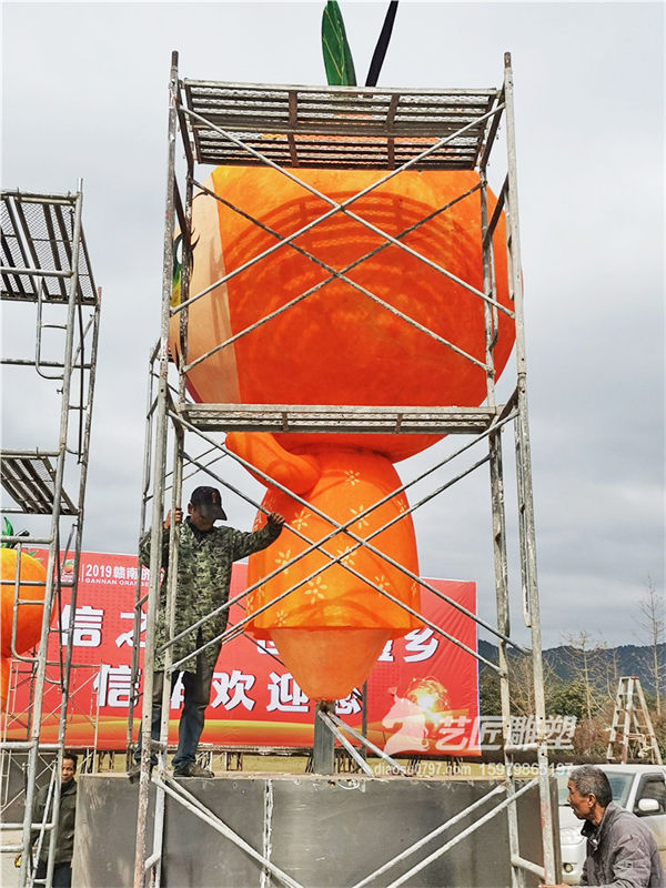 赣州卡通泡沫雕塑 赣州卡通脐橙雕塑