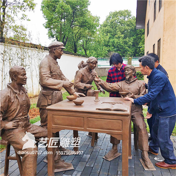 赣州红军铸铜雕塑 瑞金红军铸铜雕塑
