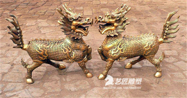 赣州铸铜麒麟雕塑 赣州铸铜雕塑厂