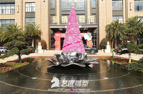 赣州不锈钢海棠花雕塑 赣州不锈钢镜面雕塑