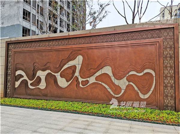  铁艺山新形背景墙 铁艺造型