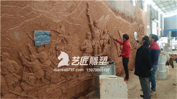 红色红砂岩浮雕